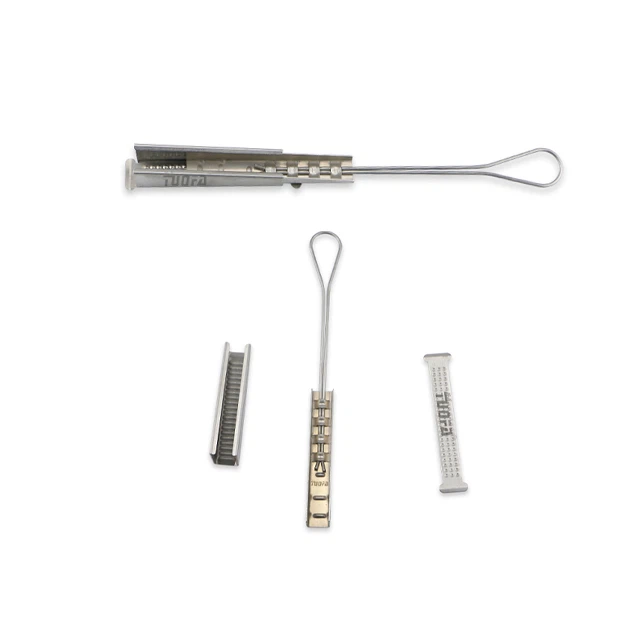 Drop Wire Clamp Applied Message Cable Attaching Flat Fiber Without Slippage